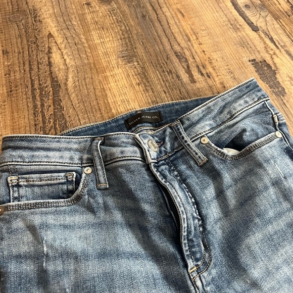 Silver Jeans Blue Skinny Distressed Denim - Picture 2 of 3